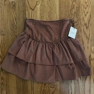 Women's Tiered Brown Skirt